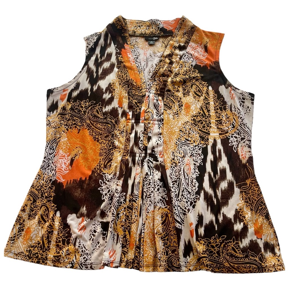 East 5th Tank Top Blouse Shirt Womens XL Stretch Business Multicolor Classic